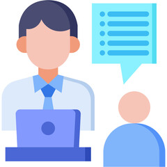 Job Interview flat color icon