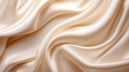 Obraz premium Elegant seamless silk fabric texture with gentle folds showcasing a soft creamy hue ideal for luxury textile backgrounds.