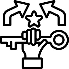 Key To Success line icon