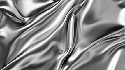 Fototapeta premium Crumpled shiny silver foil texture background for modern design and creative projects