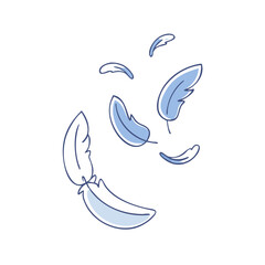 bird feathers falling vector icon, pet day vector illustration - simple illustration of bird feathers falling perfect for logos, and pet day-themed designs.