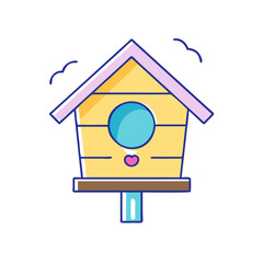 birdhouse vector icon, pet day vector illustration - simple illustration of birdhouse perfect for logos, and pet day-themed designs.