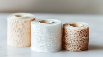 Adhesive Bandages in Natural Tones Showcasing Minimalist Design and Versatile Use for First Aid and Healthcare Applications