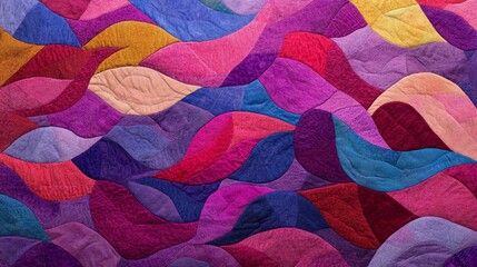Colorful handmade quilt, a vibrant masterpiece of patchwork art and textile design