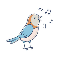 bird singing vector icon, pet day vector illustration - simple illustration of bird singing perfect for logos, and pet day-themed designs.