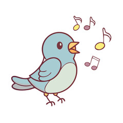 bird singing vector icon, pet day vector illustration - simple illustration of bird singing perfect for logos, and pet day-themed designs.