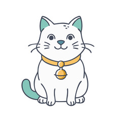 cat collar with bell vector icon, pet day vector illustration - simple illustration of cat collar with bell perfect for logos, and pet day-themed designs.