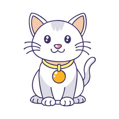 cat collar with bell vector icon, pet day vector illustration - simple illustration of cat collar with bell perfect for logos, and pet day-themed designs.