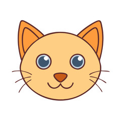 cat face vector icon, pet day vector illustration - simple illustration of cat face perfect for logos, and pet day-themed designs.