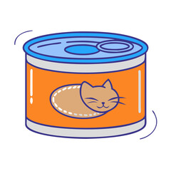 cat food can vector icon, pet day vector illustration - simple illustration of cat food can perfect for logos, and pet day-themed designs.