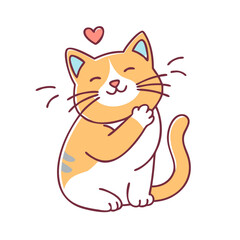 cat purring vector icon, pet day vector illustration - simple illustration of cat purring perfect for logos, and pet day-themed designs.