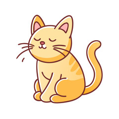cat purring vector icon, pet day vector illustration - simple illustration of cat purring perfect for logos, and pet day-themed designs.