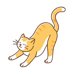 cat stretching vector icon, pet day vector illustration - simple illustration of cat stretching perfect for logos, and pet day-themed designs.
