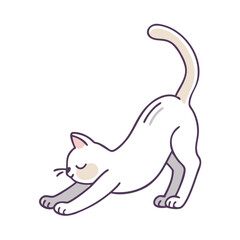 cat stretching vector icon, pet day vector illustration - simple illustration of cat stretching perfect for logos, and pet day-themed designs.
