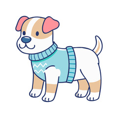 Fototapeta premium dog in sweater vector icon, pet day vector illustration - simple illustration of dog in sweater perfect for logos, and pet day-themed designs.