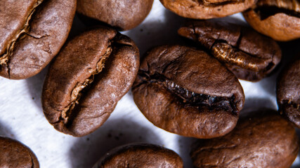 A close up of coffee beans with the beans being brown