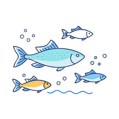 fish swimming vector icon, pet day vector illustration - simple illustration of fish swimming perfect for logos, and pet day-themed designs.