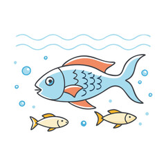 fish swimming vector icon, pet day vector illustration - simple illustration of fish swimming perfect for logos, and pet day-themed designs.