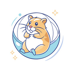 hamster in ball vector icon, pet day vector illustration - simple illustration of hamster in ball perfect for logos, and pet day-themed designs.