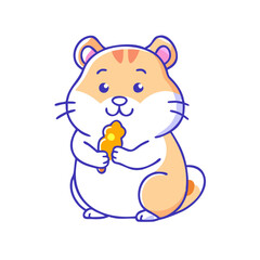 hamster with treat vector icon, pet day vector illustration - simple illustration of hamster with treat perfect for logos, and pet day-themed designs.