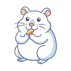 hamster with treat vector icon, pet day vector illustration - simple illustration of hamster with treat perfect for logos, and pet day-themed designs.