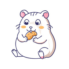hamster with treat vector icon, pet day vector illustration - simple illustration of hamster with treat perfect for logos, and pet day-themed designs.