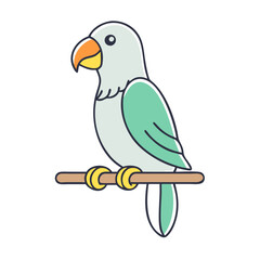 parrot on perch vector icon, pet day vector illustration - simple illustration of parrot on perch perfect for logos, and pet day-themed designs.
