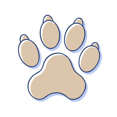 paw print vector icon, pet day vector illustration - simple illustration of paw print perfect for logos, and pet day-themed designs.