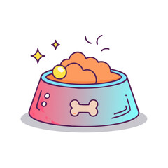 pet food bowl vector icon, pet day vector illustration - simple illustration of pet food bowl perfect for logos, and pet day-themed designs.