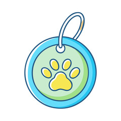 pet id tag vector icon, pet day vector illustration - simple illustration of pet id tag perfect for logos, and pet day-themed designs.
