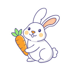 rabbit with carrot vector icon, pet day vector illustration - simple illustration of rabbit with carrot perfect for logos, and pet day-themed designs.