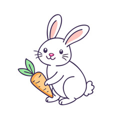 rabbit with carrot vector icon, pet day vector illustration - simple illustration of rabbit with carrot perfect for logos, and pet day-themed designs.