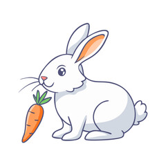 rabbit with carrot vector icon, pet day vector illustration - simple illustration of rabbit with carrot perfect for logos, and pet day-themed designs.