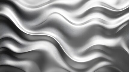 Fototapeta premium Textured silver plastic background with flowing waves ideal for modern design and elegant product presentations
