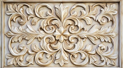 Elegant Embossed Wood Panel with Intricate Floral Patterns for Sophisticated Interior Decoration