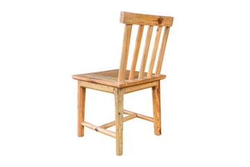 Wooden chair View from the side offset to the back
