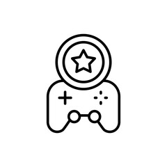 Game achievement outline icons, minimalist vector illustration ,simple transparent graphic element .Isolated on white background