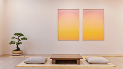 Tranquil Zen Spaces with Soft Pastel Gradients
