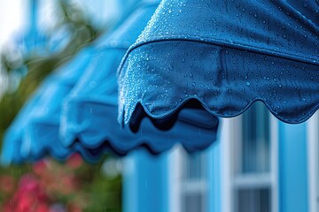 Transparent background with set of awnings cut out