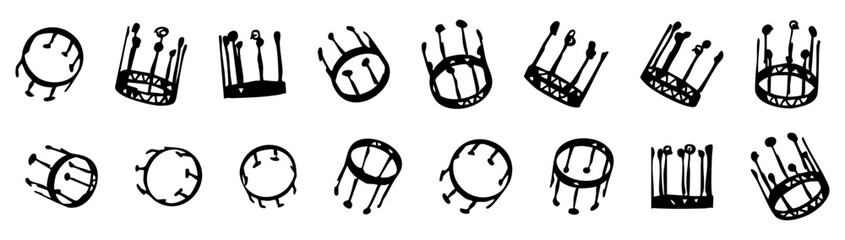 set of crowns vector silhouettes