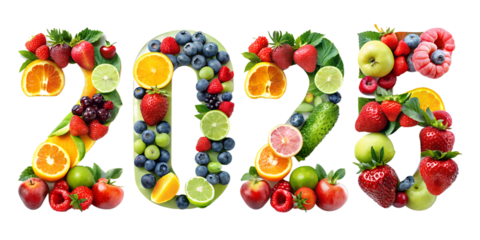 happy easter card with fruits  2025 new text effects isolated on white background