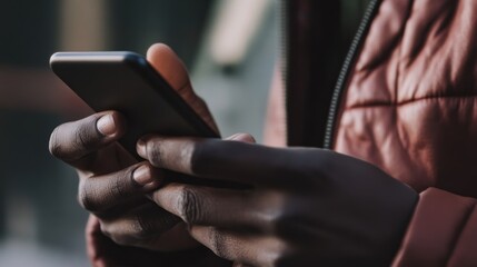 Close-up of Hands Holding Smartphone