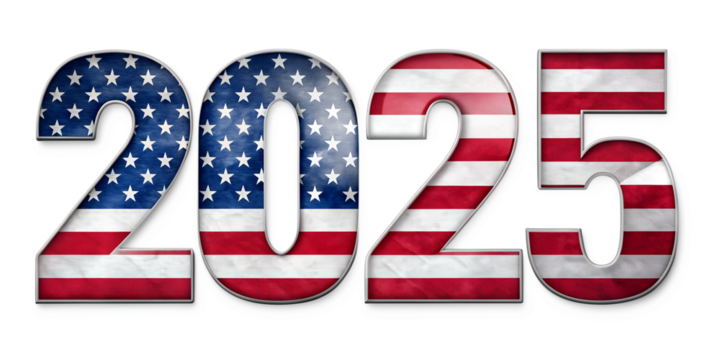 4th july independence day new text effects 2025 isolated on white