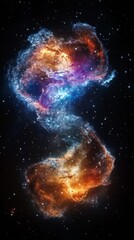 colorful nebula in the universe with copy space vertically 9:16