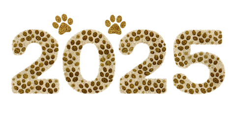 Golden New Year vector illustration with alphabet, numbers, and festive decorations text effect 2025