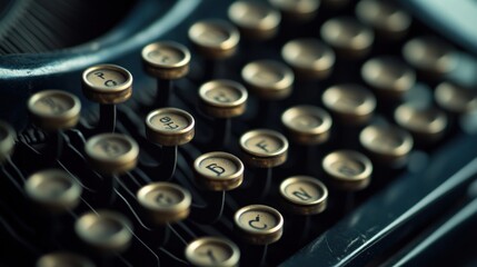 Vintage Typewriter Keys: A Close-Up