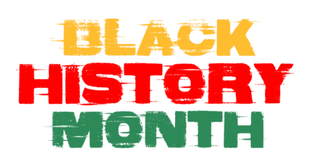 Black History Month brush stroke font on transparent PNG