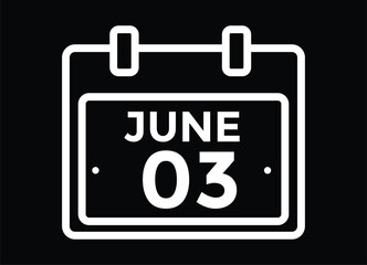  3 June - Daily calendar Icon