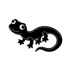 Salamander cartoon vector silhouette