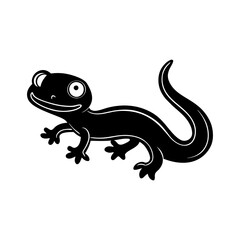 Salamander cartoon vector silhouette